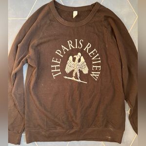 Paris Review logo Crewneck Raglan Sweatshirt, Alternative Apparel sz L